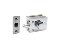 Heavy Duty Glass Door Latch, Zinc Alloy Bolt Latch for 8-12mm Thickness Glass Doors, One Way Switch Ground Lock