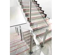 Heavy-Duty Glass Railing Balustrade Post System with Spigot Slots & Base No-Punch Glass Panel Fencing for Deck Patio Balcony Veranda - Gray 130cm/51in