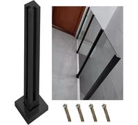 Heavy Duty Glass Railing Kit with Black Square Panels Stainless Steel Clamps 110cm/43.3" Posts Ideal for Balustrades and Decks Modern Safety Solution