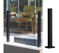 Heavy Duty Glass Railing Posts - 51in Square Glass Fence System for Balcony, Garden, Deck - End Posts with Rail Kit - Modern Outdoor Safety Solution