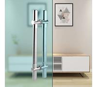 Heavy Duty Glass Sliding Shower Handle, Adjustable Oval Front Design for Bathroom & Commercial Entry, 40-inch Modern Swing with Hole Distance Flexibility (H 60cm/24 inch)