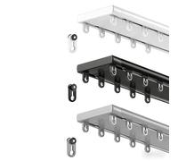 Heavy Duty Glide Curtain Track 100-500cm - Ceiling Mount Curtain Rod for RV Room Dividers Living Room Bedroom - White 1.4m& Versatile Solution