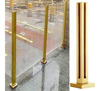 Heavy Duty Gold Glass Balustrade Kit - Square Railing Post Clamps for Indoor/Outdoor Stairs & Platforms, 70cm (27.6") Corner Post Railing System