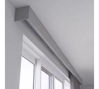 Heavy-Duty Gray Ceiling & Wall Mount Curtain Track Box - 2m Commercial Rail Rods with Valance for Showers Easy Installation Ideal for Home & Office Decor