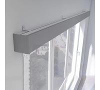Heavy-Duty Gray Curtain Track Box - Ceiling & Wall Mount 2.2m/7ft Commercial Curtain Rail with Valance Easy Install for Shower & Home Decor