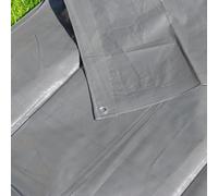 Heavy duty gray waterproof tarpaulin/ground sheet,uv resistant,reinforced hems and corners,eyelets every 1m, (2mx4m)