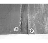 Heavy duty gray waterproof tarpaulin/ground sheet,uv resistant,reinforced hems and corners,eyelets every 1m, (3m x5m)