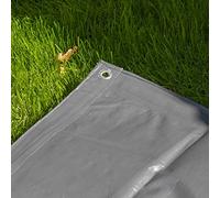 Heavy duty gray waterproof tarpaulin/ground sheet,uv resistant,reinforced hems and corners,eyelets every 1m, (6m x6m)