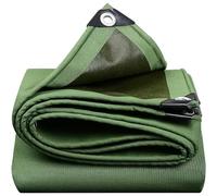 Heavy Duty Green Tarpaulin 600g/m² - 3x4m (9.8ft x 13.1ft) Waterproof Canvas Tarp with Grommets for Outdoor Camping Car Covers Furniture Protection Multipurpose Ground Sheet