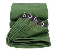 Heavy Duty Green Waterproof Tarp 0.75mm Thick Multipurpose Groundsheet Canopy with Grommets Rainproof Tarpaulin for Camping 600g/m² Size 4x8m