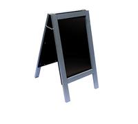 Heavy Duty Grey A Frame Chalkboard/Blackboard. Fitted with Tough Melamine™ Hard Plastic, Non Porous Panels - Easy to Clean. 80cm x 40cm for Chalk Markers and Chalk. Double Sided Sign.