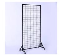 Heavy-Duty Grid Wall Panel Display Stand with Wheels, 60x100CM Black Wire Grid Tower for Art & Craft Shows, Movable T-Base Design for Easy Setup