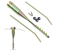 Heavy-Duty Ground Spike for Rotary Washing Line, Parasol Base & Flag Poles - Rust-Resistant Metal 55mm Screw-In Anchor with Handles & Adjustable Grips for Garden, Patio, Outdoor Use