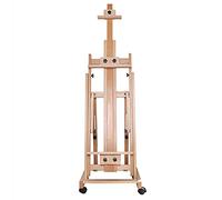 Heavy Duty H Frame Easel Extended Large Beech Wood Artist Easel Stand with 4 Wheels & Storage Tray Foldable Art Easel Floor for Adults in Homes, Drawing Rooms, Art Studios, Art Museums
