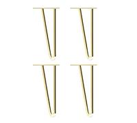 Heavy-Duty Hairpin Feet, 25Cm/10In Table Legs, Suitable for Various Styles of Cabinets, Desks, Chairs And Other Furniture, Durable Sofa Support Legs, with Non-Slip Pads,gold,30cm/12in