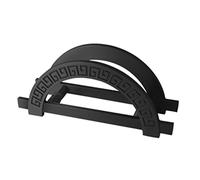 Heavy Duty Half Moon Pull Handle - Black Aluminum Sliding Door Hardware for Hotels, Malls, Restaurants, B&Bs - Classic Design with Long Flush Base (Black Diameter 20cm/7.9in)