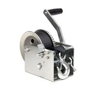 Heavy Duty Hand Crank Winch with 33FT Strap, 2-Way Ratchet, 4:1 Gear Ratio, Two Speed Switchable for Boat Trailers, Towing Trucks, ATVs, RVs, Jet Skis