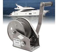 Heavy Duty Hand Crank Winch with Hook and 2-Way Ratchet, Ideal for Boat Trailers and Trucks, 1200lbs Capacity