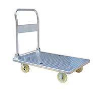 Heavy Duty Hand Push Platform Truck 700Kg Capacity Folding Industrial Cart with Mute Wheels for Easy Transportation & Heavy Lifting 100x57cm Size.