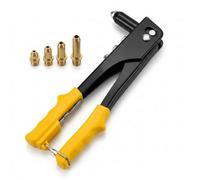 Heavy Duty Hand Rivet Gun With 4 Interchangeable Nosepieces For Blind Rivets Metal Plastic Leather Diy Workshop