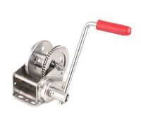 Heavy Duty Hand Winch, 1500 Lbs Manual Crank Gear Winch with Two-Way Ratchet and Stainless Steel Frame for Trailer and Boat Use, No Rope Included