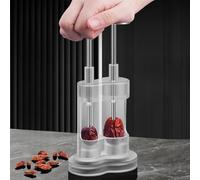 Heavy-Duty Handheld Kitchen Tool for Home Office Travel Application Hole Format for Red Dates Olives Hawthorn Jujube - Stainless Steel for Cherry Pitter and Fruit Corer with Double