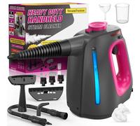 Heavy Duty Handheld Steam Cleaner for Cleaning with Lockable Steam Button&11pcs Accessories, Unlimited Water Addition for Continuous Steaming, Multi-Purpose Steamer for Cleaning Car, Grout (Purple)