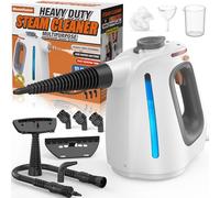 Heavy Duty Handheld Steam Cleaner for Cleaning with Lockable Steam Button&11pcs Accessories, Unlimited Water Addition for Continuous Steaming, Multi-Purpose Steamer for Cleaning Car, Grout (grey)
