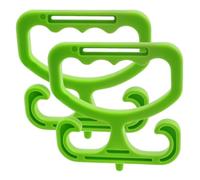 Heavy Duty Handle, Grocery Bag Carrier, Two Pack Grip with Ergonomic Padding, Cushioned Polymer Lifting Clamps, Shopping Holder with Lock Button, Supermarket Carrier for Trash Delivery 10.9x11.2x1cm