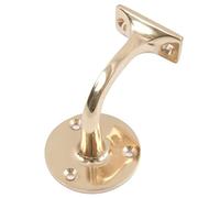 Heavy Duty Handrail Bracket - Solid Metal Wall Mount for Stair Rails & Bannisters - Strong Support Fitting by Kooples Hardware (Polished Brass, 63mm)