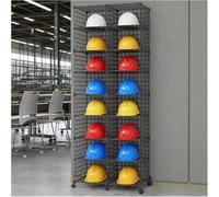 Heavy Duty Hard Hat Holder Freestanding, Adjustable Safety Helmet Storage Cage, Fire Helmets Organizer Rack for Factory, Workshop, Coal Mine, Retail