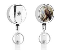 Heavy Duty Hawk Sitting in The Tree Badge Reel with 360° Swivel Alligator Clip & 24" Retractable Nylon Cord Lightweight Name Badge Holder for Nurse Teacher Office Worker Id Card Decor