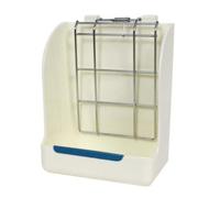Heavy Duty Hay Feeder Rack, White | Waste-Reducing Design Hay Feeder with Top Latch, Fixed-Style, for Pet Cages, Hutches, Guinea Pigs
