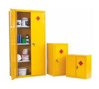Heavy Duty Hazardous Substance Cupboard; 2 Shelves Double Door; Yellow