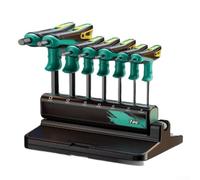 Heavy Duty Hex Wrench Set With T Shaped Handle Designed For Maximum Torque Application In Tight Spaces For Double Ended Tips Suit Various Screw Types While Black Oxide Finish Prevents Over Time(I)