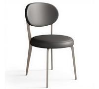 Heavy-Duty High-Back Dining Chair - 600 lb Capacity Thick Cushions & Double-Layer Backrest Stylish Grey Skin with White Legs Perfect for Dining Rooms & Offices