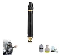 Heavy Duty High Pressure Hose Nozzle, Adjustable Twist Jet Sweeper Nozzle - Metal Water Hose Sprayer with Brass Connector, 3/4" Fit for Car Washing Driveway, Cleanr, Watering (1Set)