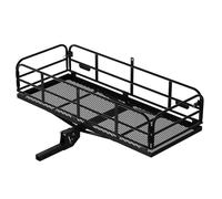 Heavy Duty Hitch Mount Cargo Carrier, Folding Cargo Rack Rear Luggage Basket Fits 2" Receiver for Car SUV Camping Traveling
