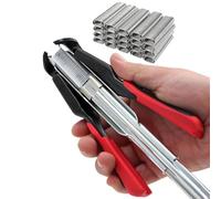 Heavy Duty Hog Ring Stapler C Type Pliers Fastening Tool With 2500 Clamp Nails Durable Manual Installation Comfortable Handle Secure Grip | For Fencing Wire Mesh Kennels Automotive Repair Furniture Cr