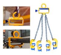 Heavy Duty Hoist Forklift Chain Drum Lifter, Steel Barrel Clamp for Drum Handling, 2205/4409 lbs Load Capacity, Includes 2/4 Grab Hooks for Secure Lifting