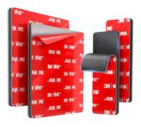 Heavy-Duty Hook and Loop Strips with 3M VHB Adhesive: 4 Sets 3.15" Square Heat Resistant Fastener Tape for Car Floor Mat Trunk Liner Dash Cover Seat Cushion, Strong Sticky Back for Indoor Outdoor