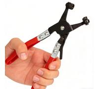 Heavy Duty Hose Clamp Pliers, Swivel Flat-Band & Ring-Type Clip Removal Tool for Automotive Water Pipe, Fuel Line and Tube Bundle, 8.5in Red