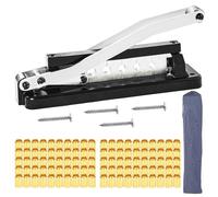Heavy Duty Hose Crimper Kit with Ferrules (100PK) -50 x 0.593" ID & 50 x 0.656" ID-Fits 1/4", 5/16", 3/8" PVC, Rubber & Air Hoses-Bench Mount Crimping Tool for Hydraulic, Pneumatic, Torch Hose Repair