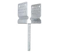 Heavy Duty Hot Dip Galvanised U-Shape Pergola Post Support - Post Bracket And Ground Anchor For Concreting - 121mm