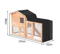 Heavy Duty Hutch Cover for Indoor and Outdoor Use, for Protecting Your Pet's Home (black 147x52x86cm)