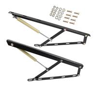 Heavy Duty Hydraulic Bed Mechanism Kit - Gas Spring Lift Hinges for Storage Beds & Sofa Beds - 1 Pair 7 Supports 90cm/3ftBlack Folding Design