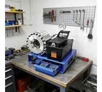 Heavy Duty Hydraulic Hose Crimper Tool with 8 Magnetic Dies - High Pressure Crimping for AC Lines, Fuel Lines, Automotive & Industrial Plumbing - 1.6-2.3L Oil Tank