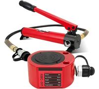 Heavy Duty Hydraulic Ram Jack Kit with High Pressure Hand Pump for Machinery and Shipbuilding, Low Profile Design for Efficient Lifting