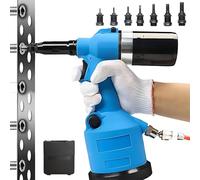 Heavy Duty Hydraulic Rivet Gun with Interchangeable Nozzles & Adjustable Stroke for Industrial Metalworking Assembly