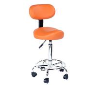 Heavy Duty Hydraulic Saddle Chair with Footrest Backrest - Adjustable Swivel Stool for Artists, Hairdressers & Office Workers